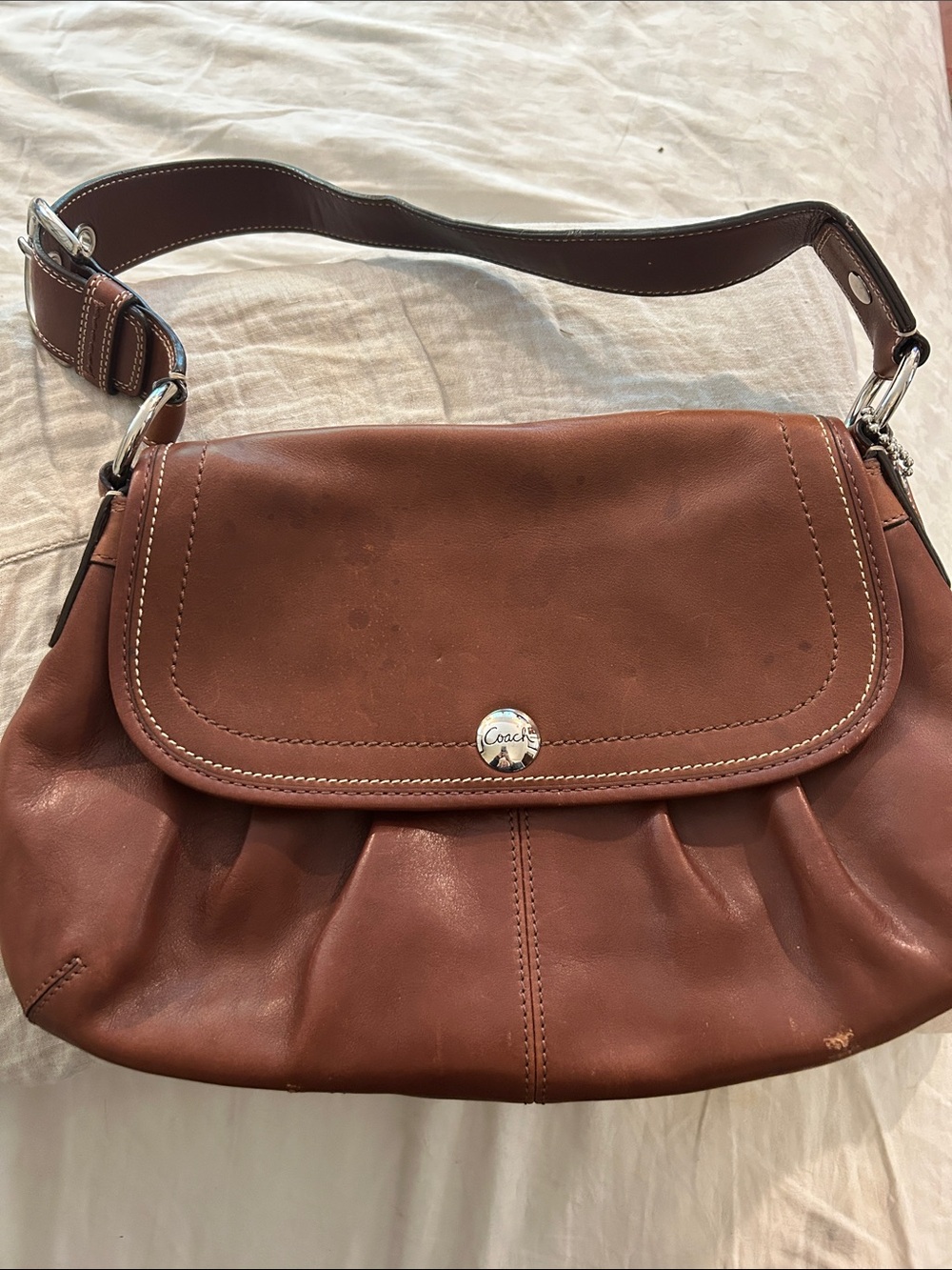 Coach Chestnut Brown Leather Hobo Shoulder Bag